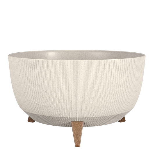 Doppio Flower Pot on Legs - H22 x Ø47 cm - Polypropylene - FSC Mix - Off White