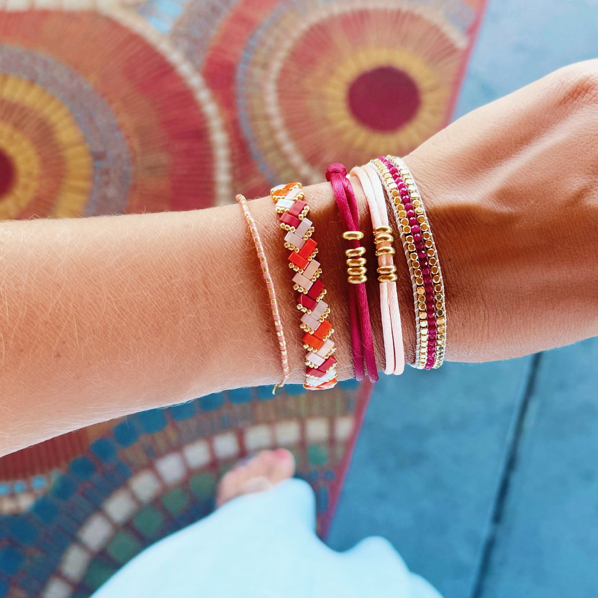 Bracelet braided Tila beads