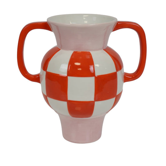 Vase - Jug - Ceramic - orange/pink - 22x14.5x22.5cm