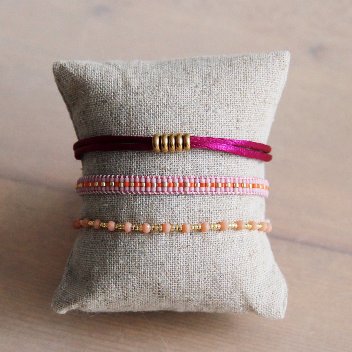 Armband met miyuki – peach