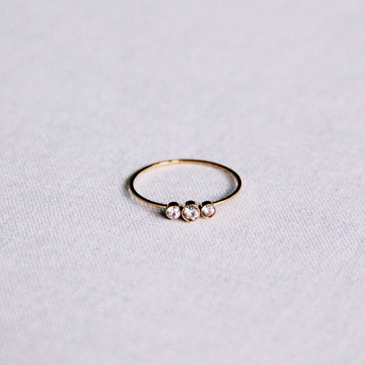 Ring with zirconia - gold