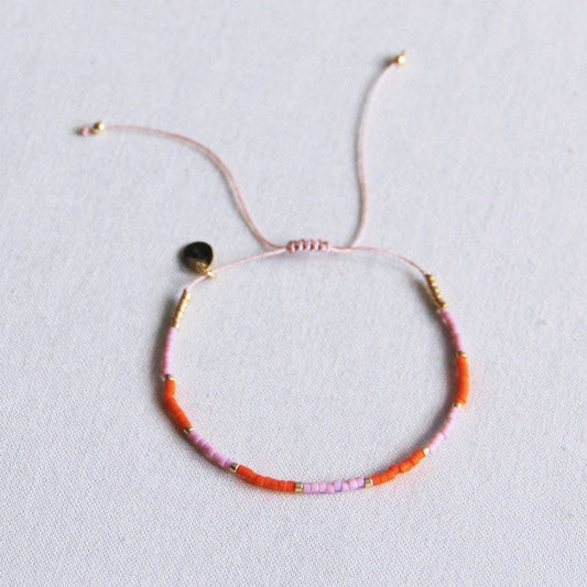 Miyuki armband colorblocking - lila/oranje