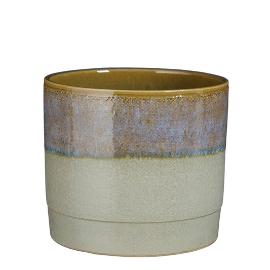 Olof Flowerpot - H20 x Ø22 cm - Terracotta - Dark blue