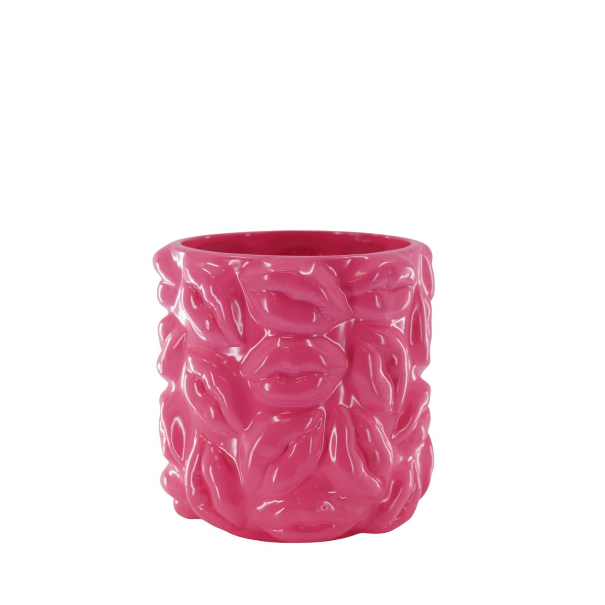 Pot - Kisses - Keramiek - Neon Roze - 17,5x17,5x17,5cm
