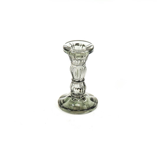 Candle holder - Glass - Smokey - 6.5x10.5cm