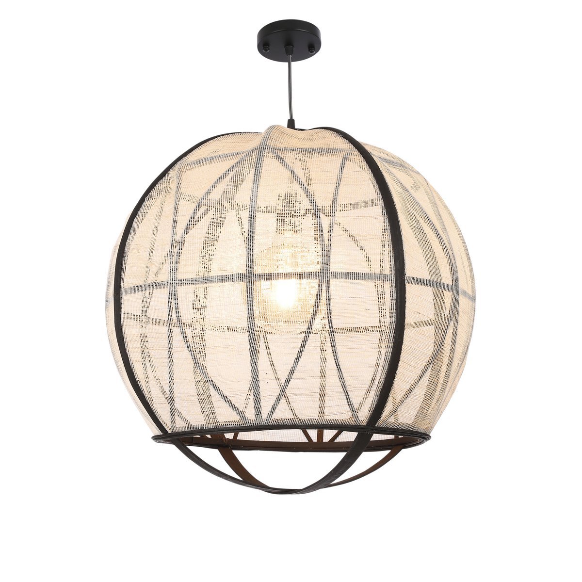 Pella Hanging Lamp - H50 x Ø51 cm - Linen - Off-white