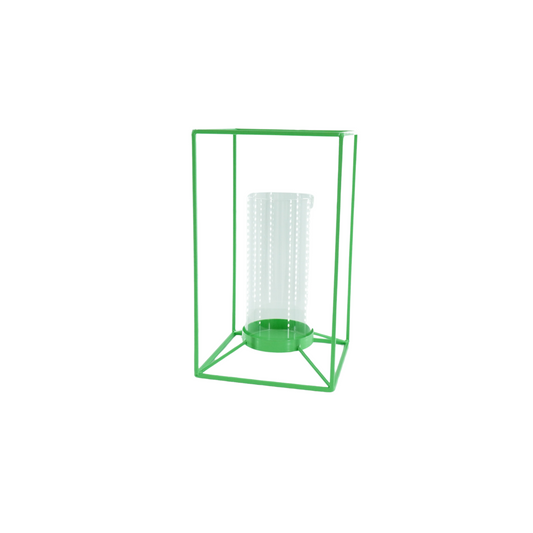Lantern - Metal/Glass - Green - 14.5x14.5x25cm